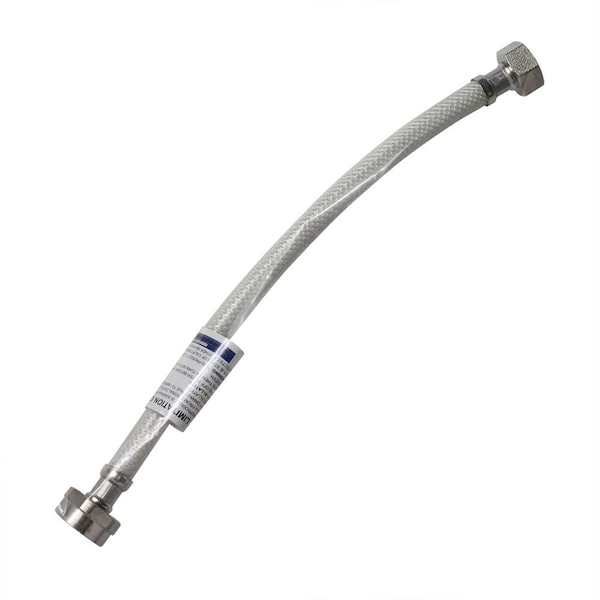 Thrifco Plumbing 1/2 Inch FIP x 7/8 Inch Ballcock Flexible Braided PVC 16 Inch Riser 7642038 - main